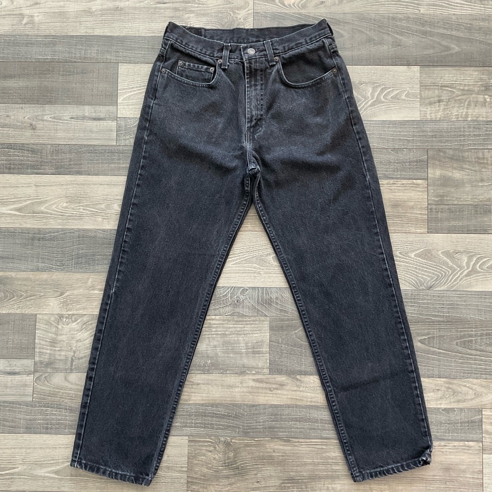 32x30 VTG 90s Gap Easy Fit Jeans Men’s Faded Black Denim Tapered Leg Baggy USA